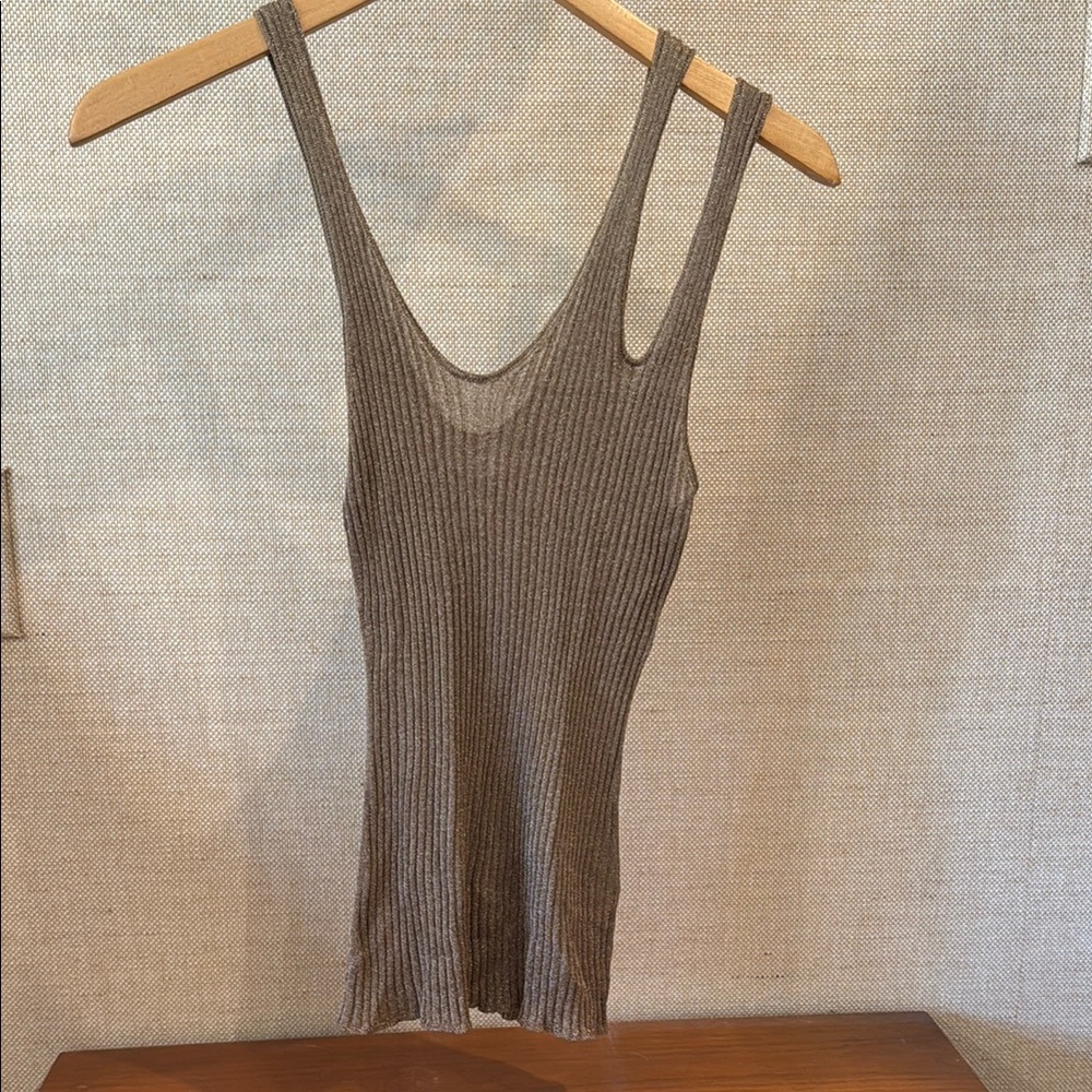 NWT Jonathan Simkhai The Saga Metallic Rib Tank